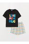 Girl's Pajama Set with Shorts - Crew Neck, Short Sleeve