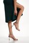 Women's Silver Metallic Single Strap Heeled Sandals Shoes - 8
