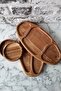 4 Piece Snack and Breakfast Presentation Plate Wooden Decorative Plate - 3