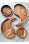 Snack Serving Plate 4 Piece Set Breakfast Bowl Beech