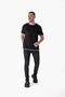 Men's Crew Neck Combination Detailed Cotton Thin Knitwear T-shirt Black 23s2005 - 5