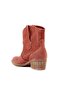 - Brick Color Leather Zipperless Women's Summer Boots 105-2596-Venus - 4