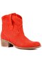 - Red Leather Zipperless Women's Summer Boots 105-2596-Venus - 2