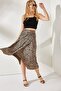 Women's Leopard Mink Wrap Skirt ETK-19000154 - 2