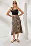 Women's Leopard Mink Wrap Skirt ETK-19000154 - 4