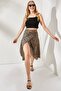 Women's Leopard Mink Wrap Skirt ETK-19000154 - 5