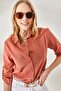 Women's Onion Shell Sleeve Folded Linen Shirt GML-19000825 - 3