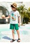Tropical Figure Summer Themed Children's Shorts T-Shirt Set - 2