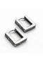 Aztec Embroidered Mosaic Square Hoop Vintage Snap-On 316l Steel Men's Earrings