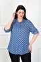 Women's Indigo Baklava Slice Cotton Viscose Shirt - 3