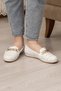 Orthopedic Daily Soft Women's Skin Perforated Buckle Ballerina Shoes - 4