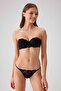4032 Women's Black Underwire Supported Strapless Bra Panties Set Black