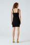 Double Breasted Neck Ribbed Strap Mini Dress - 5