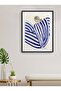 Single Framed Striped Pajama Woman Painting 30X40 cm 40X60 cm Black and White Wooden Framed Tk/015