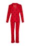 Kırmızı %100 Pamuklu Kalpli Örme Pijama Takımı THMAW21PT0548 - 11