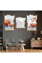 Deer Abstract Pattern Gold Plexi Edge Triple Mdf Table Set and Clock Set - 2