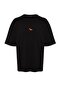 Siyah Oversize/Geniş Kesim Bisiklet Yaka Kısa Kol Dinozor İşlemeli T-Shirt TMNSS23TS00243 - 8
