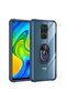 جراب Xiaomi Redmi Note 9 ذو حواف حماية كاملة وغطاء شفاف بحامل حلقي - 2