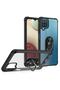 Samsung Galaxy M12 Case Full Protection of Edges Transparent Ring Stand Break Cover - 2
