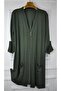 Plus Size Combed Cotton Stone Long Cardigan - 2