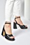 Black Thick Platform Heeled Women's Shoes M570345609 - 2