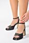 Black Thick Platform Heeled Women's Shoes M570345609 - 5