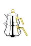 8076 L Size 4 Piece Stainless Steel Teapot Gold - 2