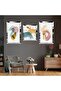 Abstract Pattern Silver Plexi Edge Triple Mdf Table Set and Clock Set - 2