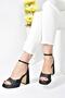 Black Thick Platform Heeled Women's Shoes M570345609 - 4