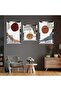 Shapes Abstract Pattern Silver Plexi Edge Triple Mdf Table Set and Clock Set - 2