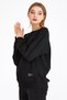 Women's Black Color Basic Crew Neck Sweatshirt - 3
