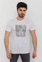Jazz 4079 Men's Printed Crew Neck T-shirt White