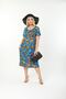 Plus Size Women's Summer Double Pocket Knee Length Short Sleeve Midi Length Viscose Combed Cotton Dress - 3