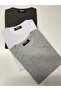 100% Cotton Single Jersey Smoked White Gray Color Crew Neck T-Shirt - 2