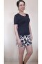 Black Short Sleeve Combed Cotton Viscose Bady T-Shirt - 2