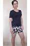 Black Short Sleeve Combed Cotton Viscose Bady T-Shirt - 4