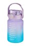 1000ml New Collection Double Color Polycarbonate Motivational Water Bottle with Straw and Handle, Can Be Used Without Straw, with Sticker Gift