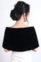 Black Bridal Fur Bridal Fur with Brooch - 2