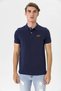 Polo Neck Bear Embroidery Detailed Men's T-shirt