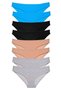 8 Pieces Super Eco Set Lycra Women's Slip Panties Black Skin Gray Blue