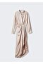 Satin Dress with Side Slit - 3