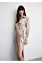 Satin Dress with Side Slit - 6