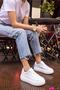 Cupy Women's White Genuine Leather Eva Sole Sneakers - 5