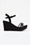Women's Wedge Sole 3 Rows Stone Embroidered Wedding Shoes - 2