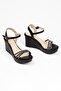 Women's Wedge Sole 3 Rows Stone Embroidered Wedding Shoes - 4