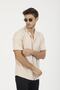 Beige Regular Fit Short Sleeve Men's Shirt - 2