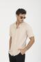 Beige Regular Fit Short Sleeve Men's Shirt - 3