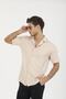 Beige Regular Fit Short Sleeve Men's Shirt - 4