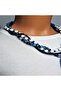 Navy Blue Agate White Agate Navy Blue Crystal Triple Peace and Mental Clarity Necklace - 3