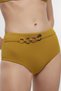 Women's Oil Green Circle High Waist Fashion Bikini Bottom - 3